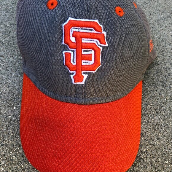 NEW ERA San Francisco Giants Baseball Hat Boys Kid Mesh Cap Grey Orange 39Thirty - Picture 3 of 8